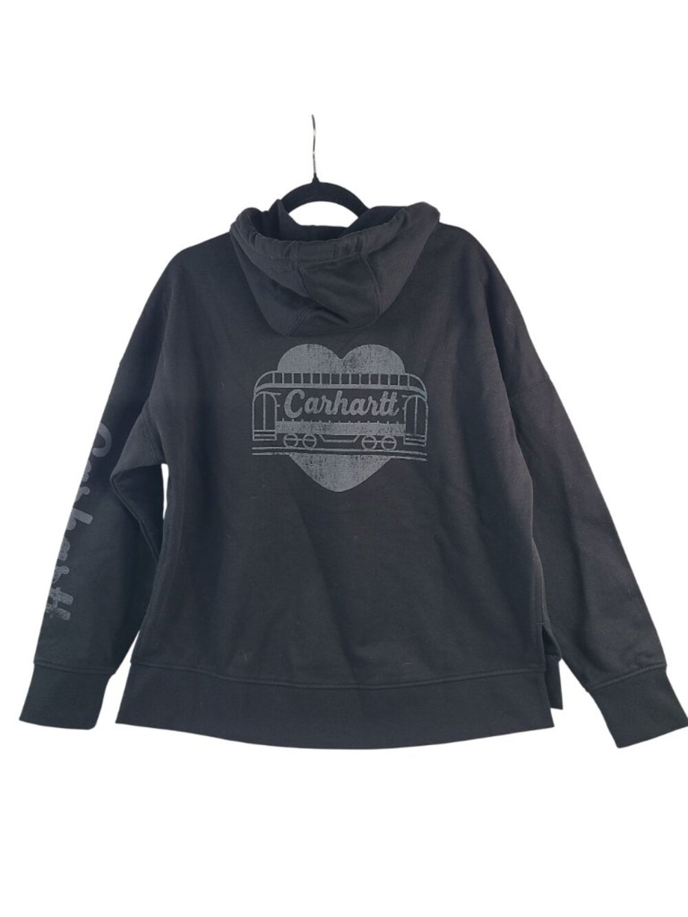 NEW Carhartt Women's Black Oversized Fit Hoodie Midweight M (8-10) Logo - Picture 5 of 6